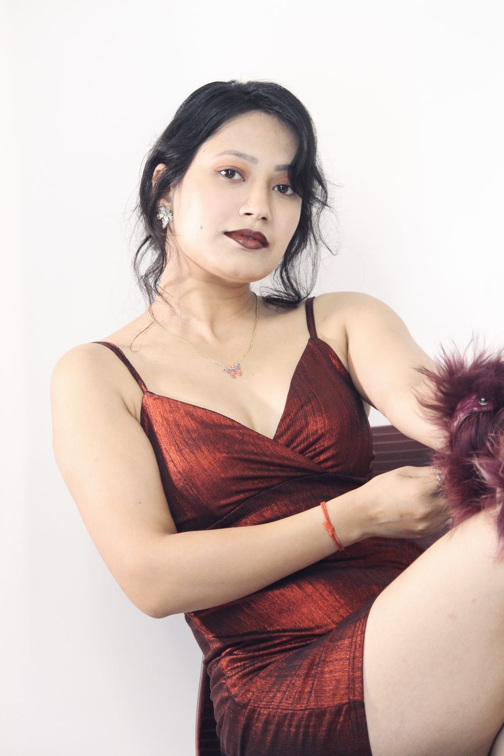 Crimson velvet editorial outtake
